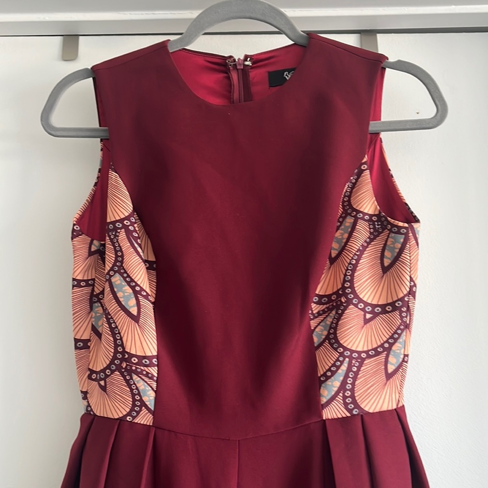 Iconic Nana Wax Crepe & Satin Jumpsuit with Beautiful African Print Detail Sz 38